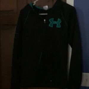 Under Armour Black Jacket with Teal Emblem